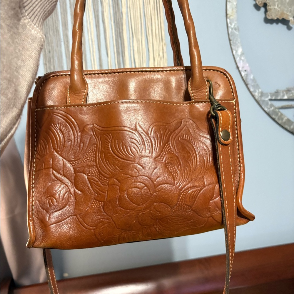 Patricia Nash Tan Embossed Shoulder Bag